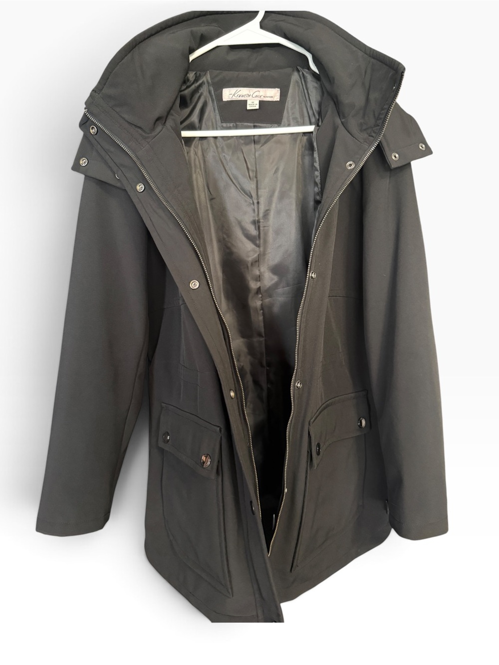 NWOT Women’s Kenneth Cole New York Black Hooded Jacket - M - Picture 4 of 11